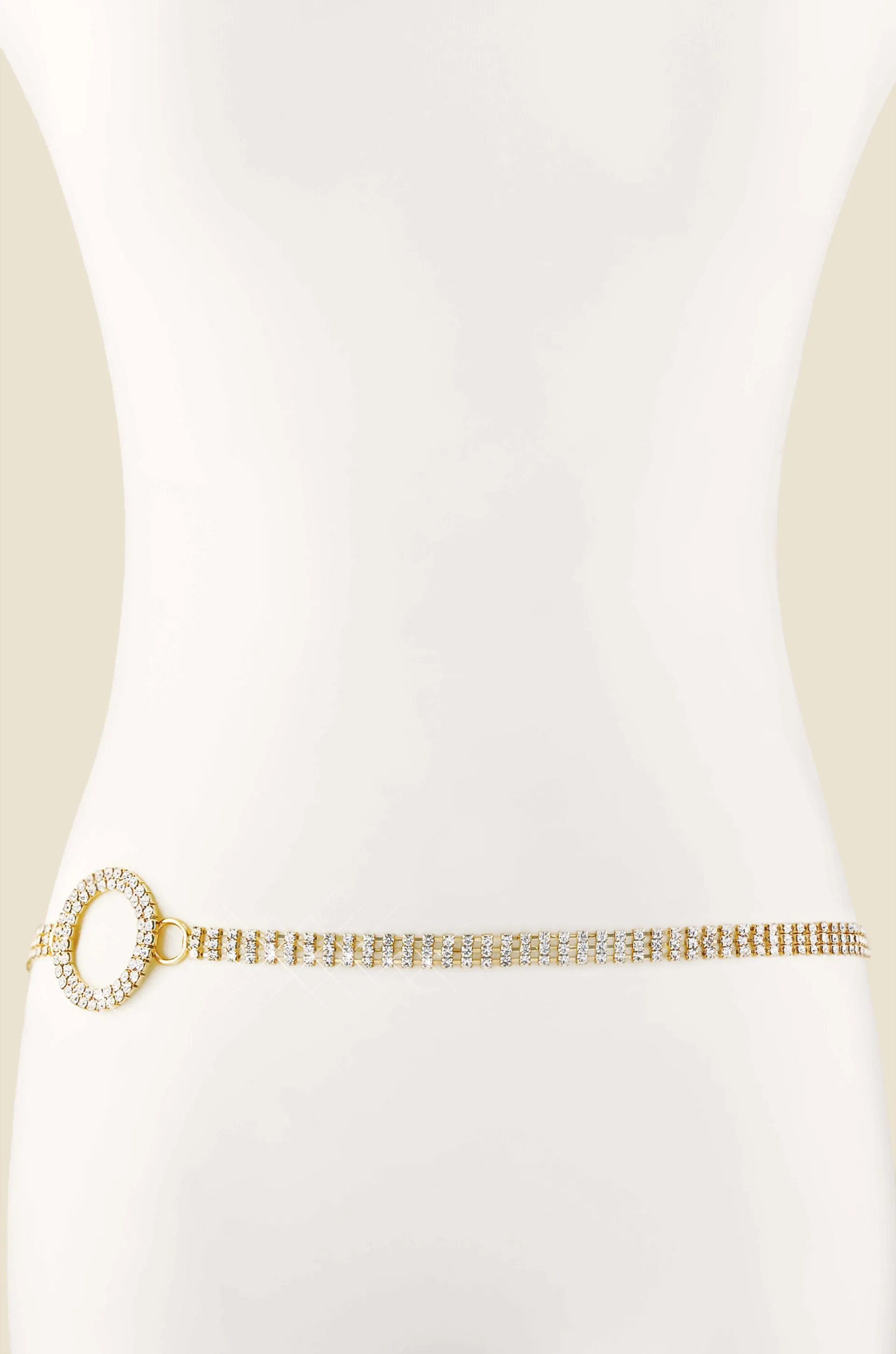 Shining Bright Crystal & Gold Circle Belt