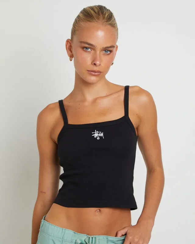 STUSSY  |Casual Style Rib Street Style Plain Cotton Logo Cropped Tops