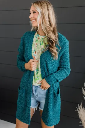 Take Another Look Popcorn Cardigan- Deep Teal