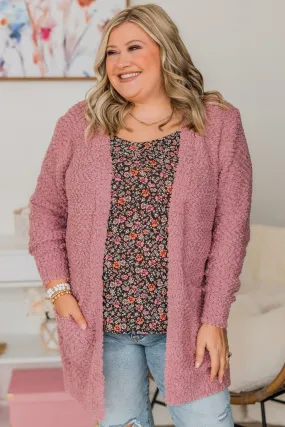 Take Another Look Popcorn Cardigan- Dusty Mauve