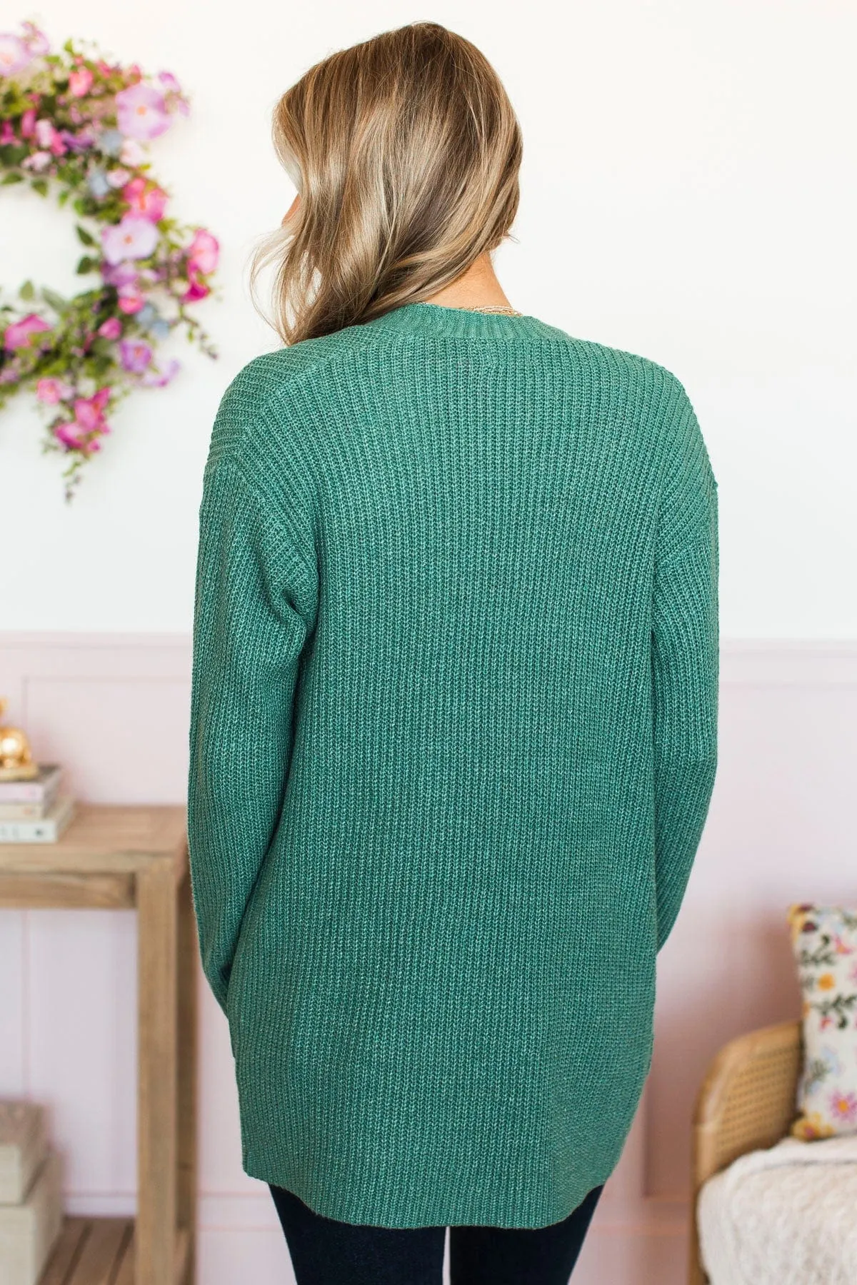 Take Me Places Knit Cardigan- Dark Sage