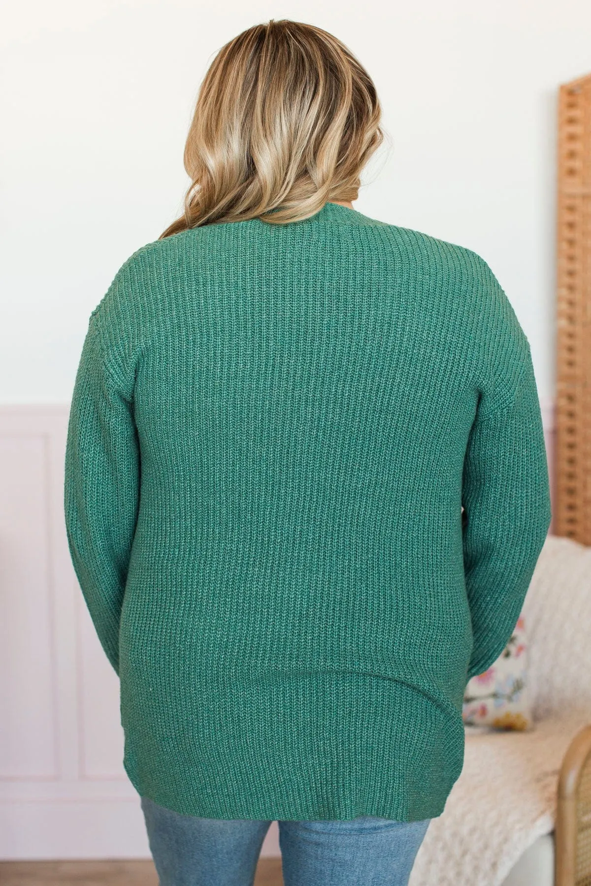 Take Me Places Knit Cardigan- Dark Sage