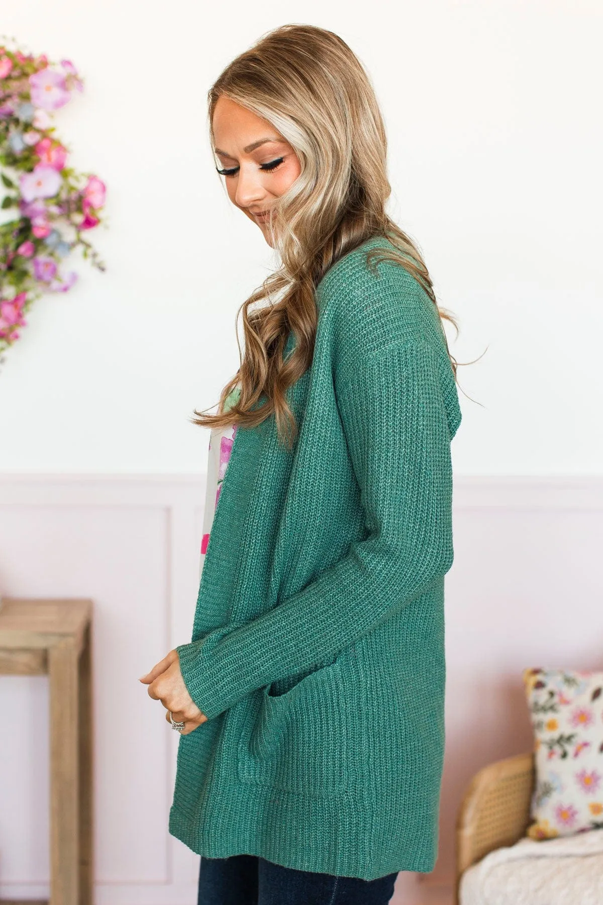 Take Me Places Knit Cardigan- Dark Sage