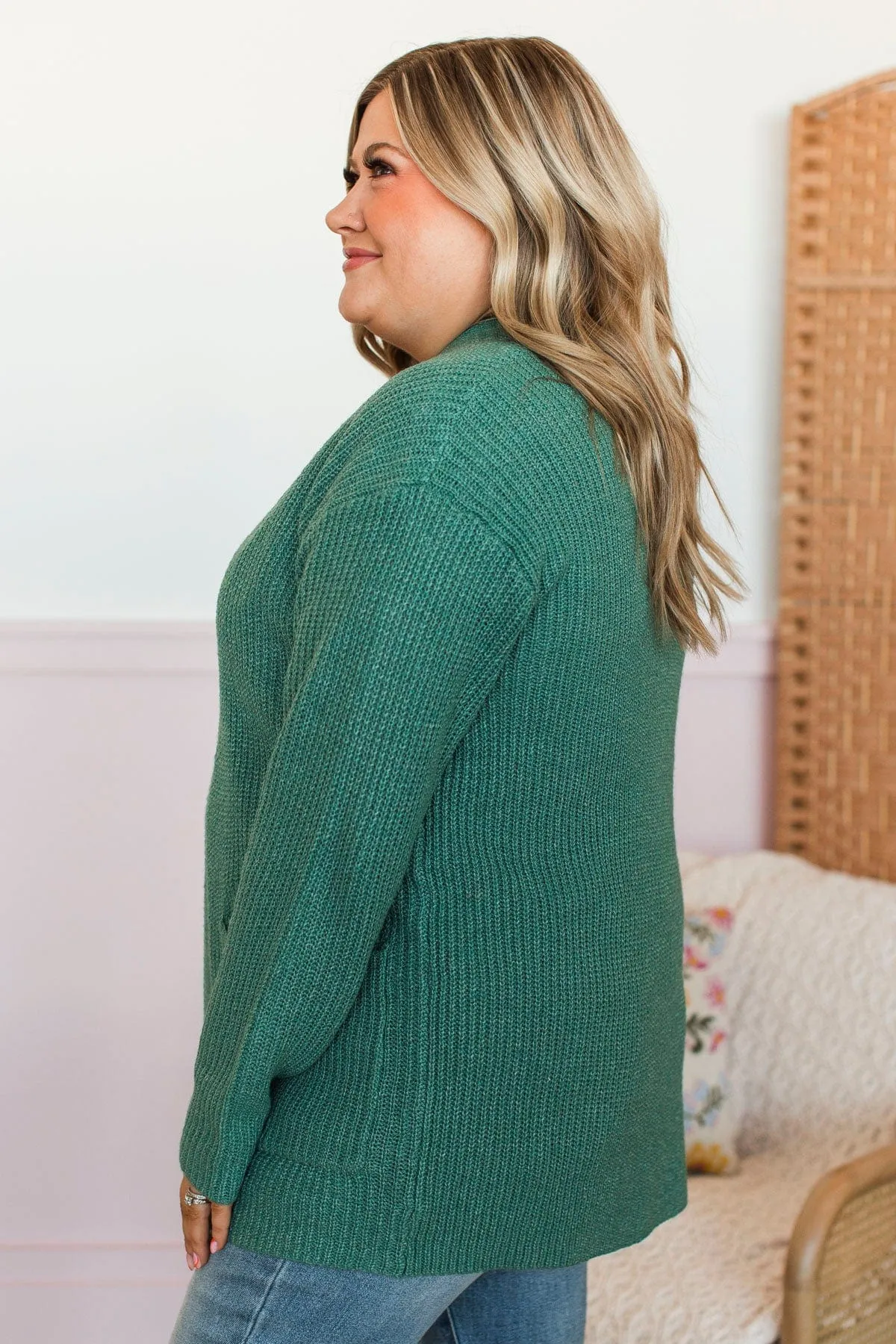 Take Me Places Knit Cardigan- Dark Sage