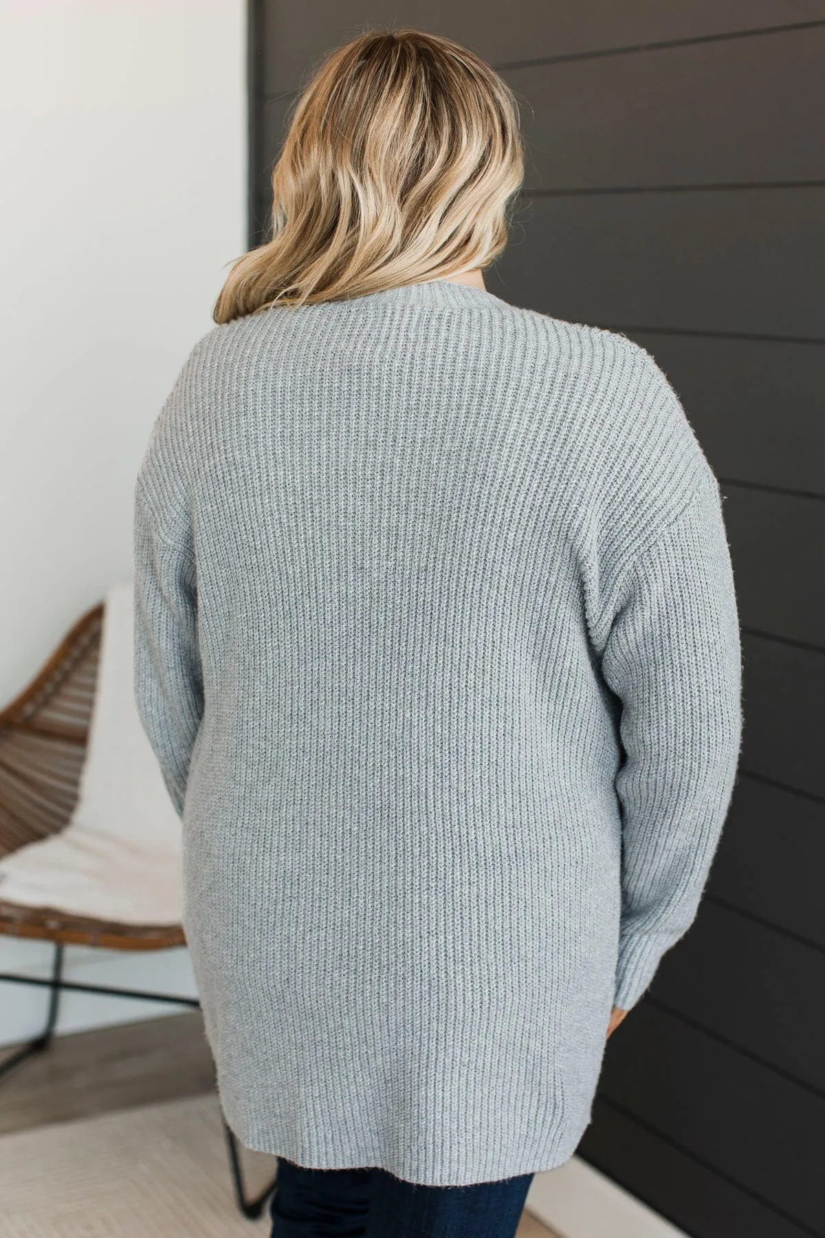 Take Me Places Knit Cardigan- Heather Grey