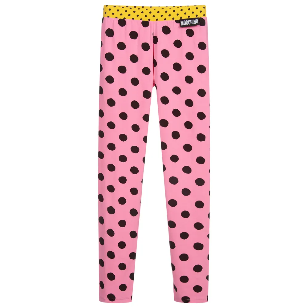 Teen Pink & Black Dot Leggings