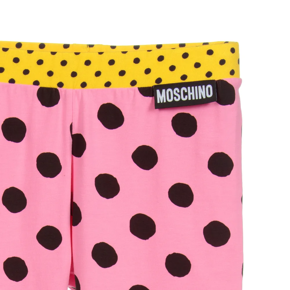 Teen Pink & Black Dot Leggings