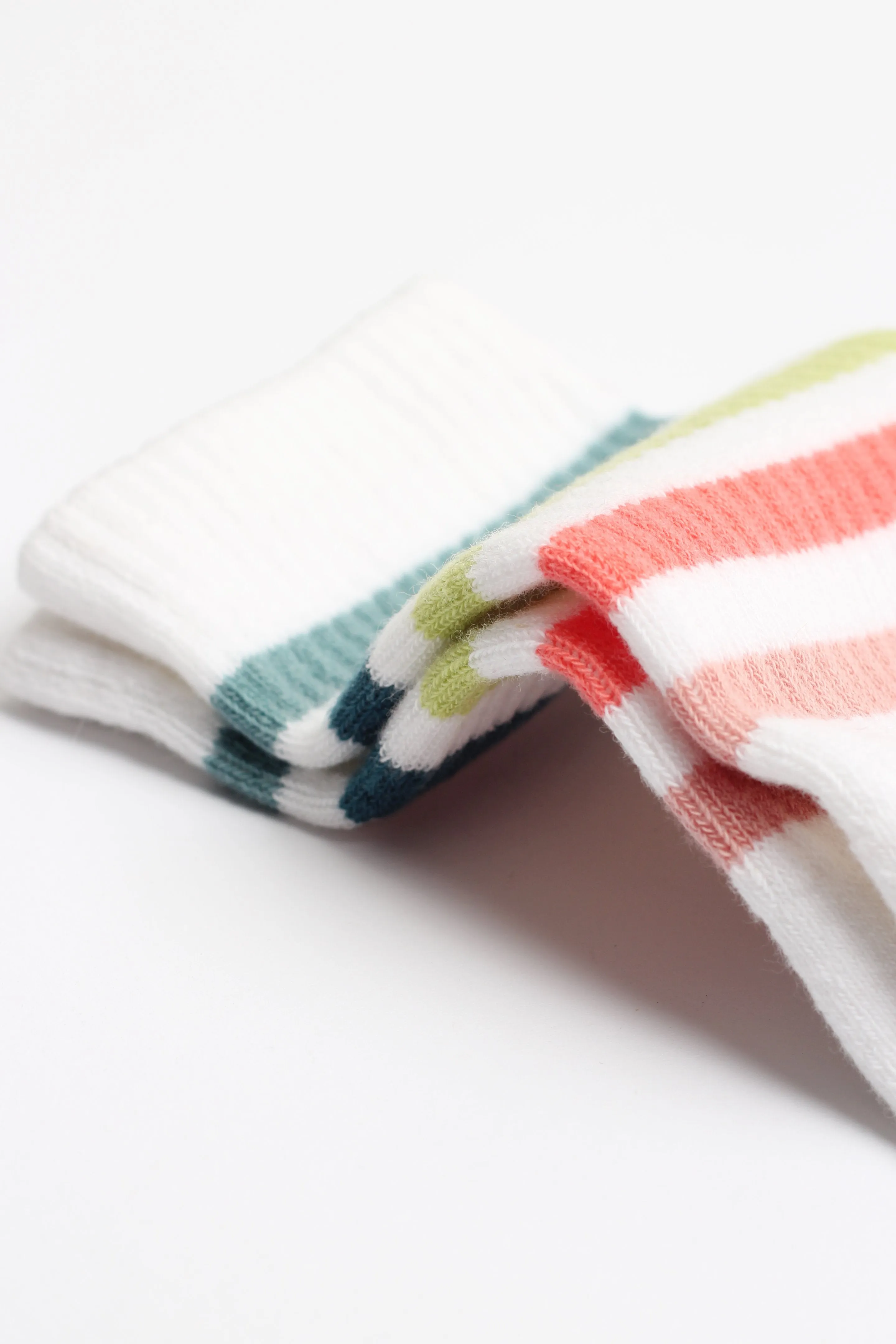 The Hoxton x Democratique Socks ATHLETIQUE Striped HOX SOX Clear White / Irr / Bluish Green / Rude Green / Watermelon / Pale Pin