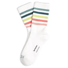 The Hoxton x Democratique Socks ATHLETIQUE Striped HOX SOX Clear White / Irr / Bluish Green / Rude Green / Watermelon / Pale Pin