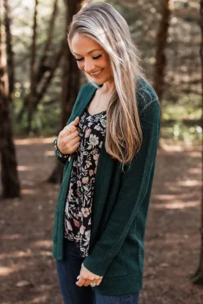 Think It Over Knit Cardigan- Forest Green