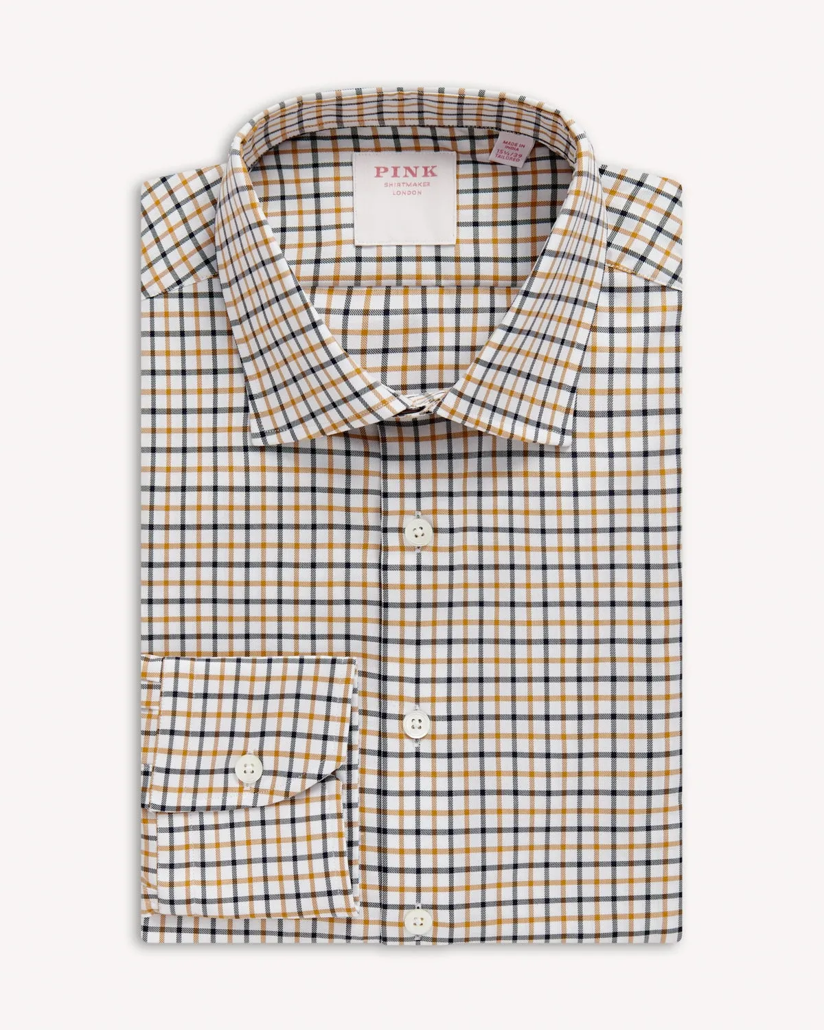 Thomas Pink Highgrove Check Shirt Navy Gold