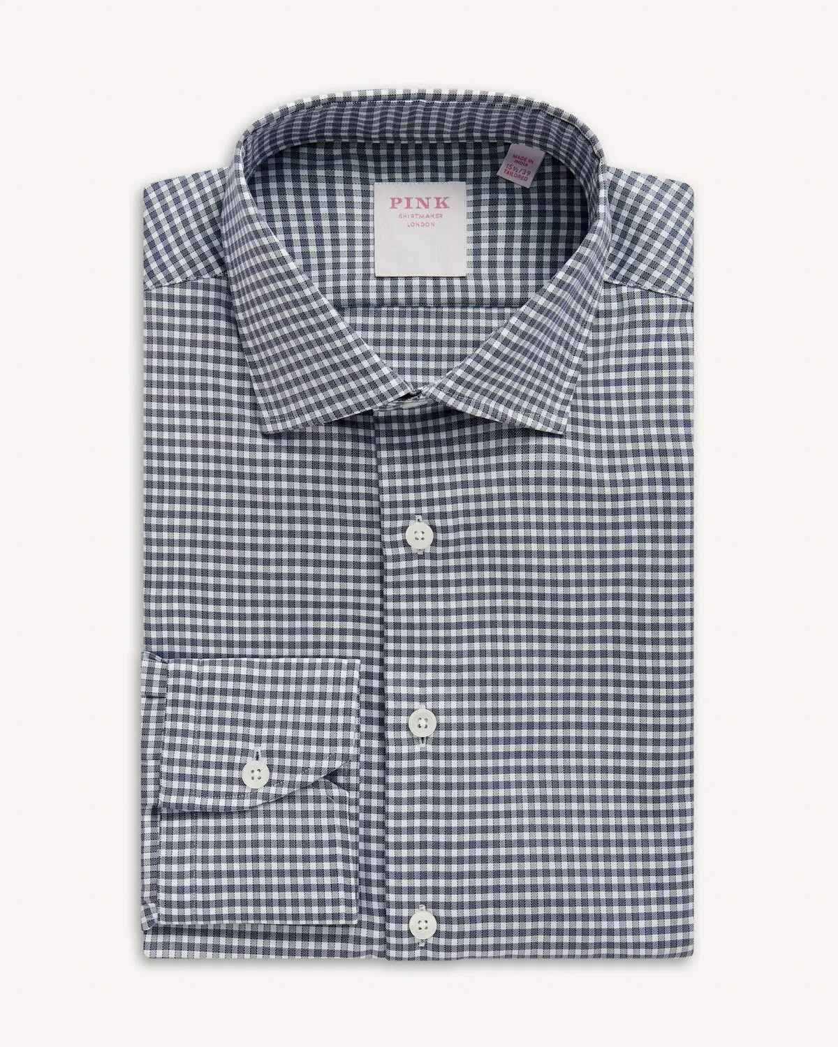 Thomas Pink Journey Twill Check Shirt Blue White