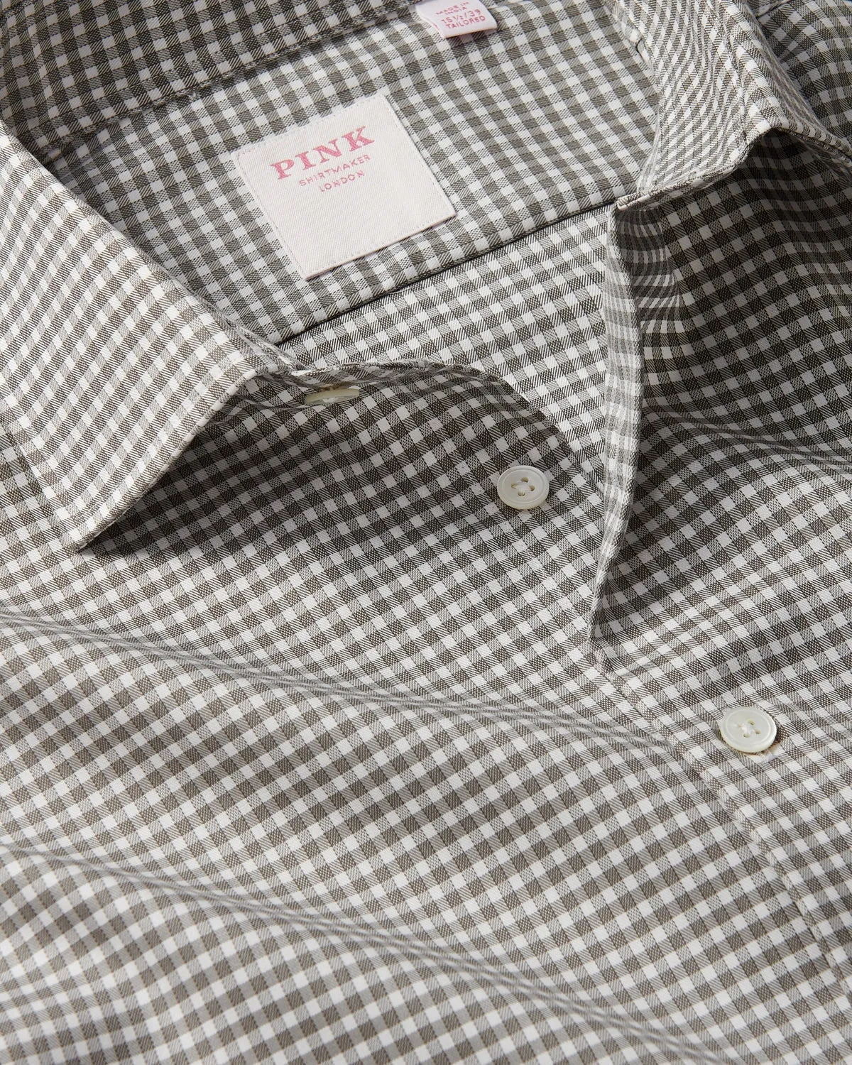 Thomas Pink Journey Twill Check Shirt Grey White