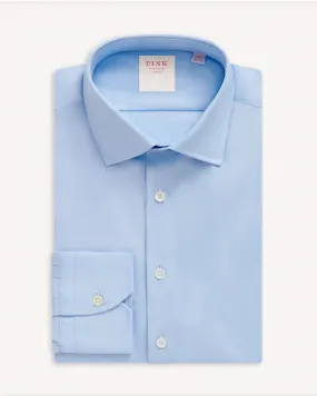 Thomas Pink Plain Poplin Shirt Blue