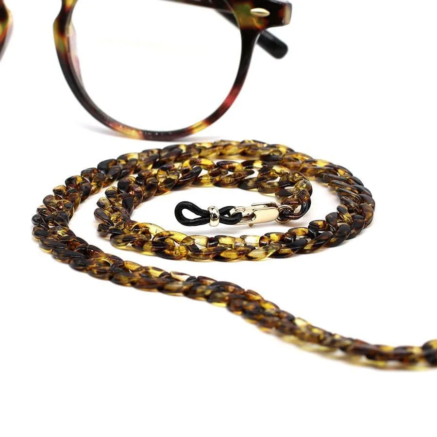 TORTOISESHELL ACRYLIC LINKS GLASSES CHAIN