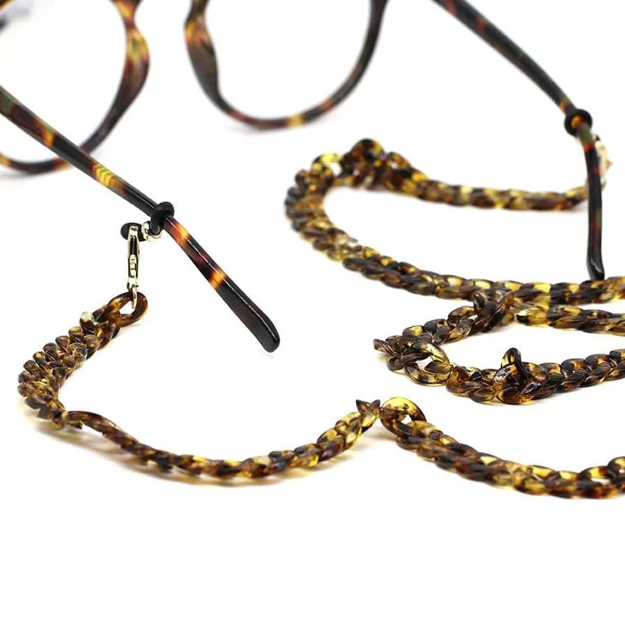 TORTOISESHELL ACRYLIC LINKS GLASSES CHAIN