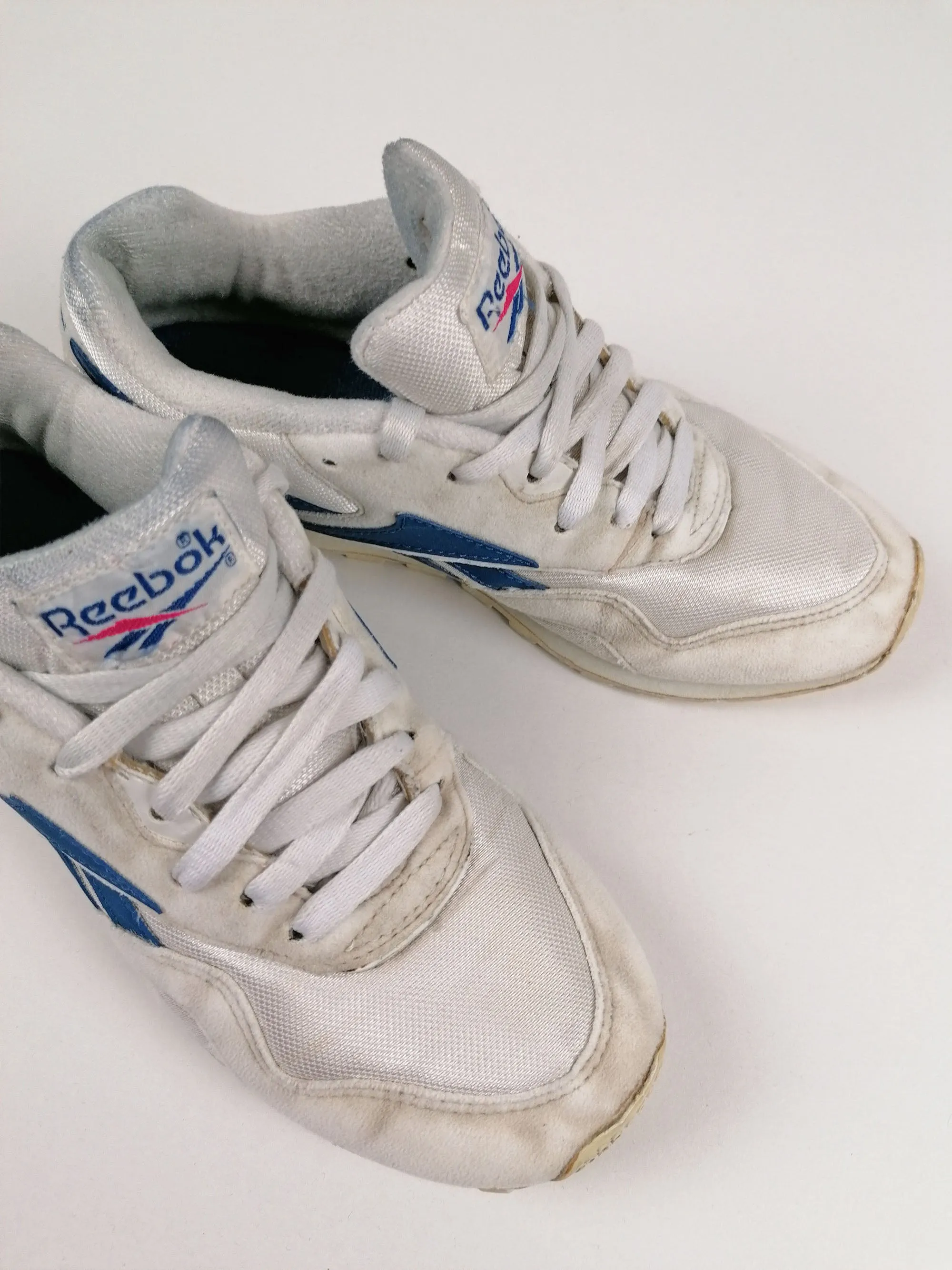 Vintage 90's REEBOK Classic Retro Sneakers White Nylon Trainers Women - size EU 37.5 / UK 4.5 / us 6.5