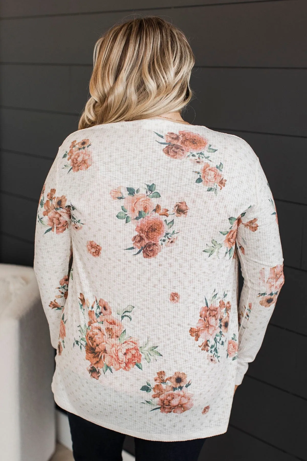 Walk By My Side Floral Cardigan- Ivory