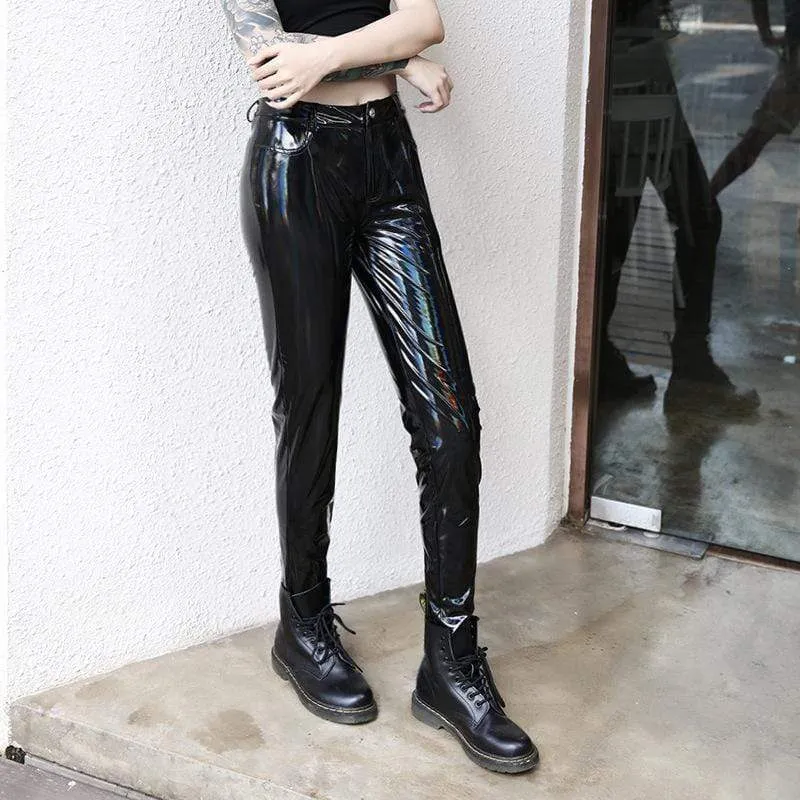 Women's Gothic Skinny PU Leggings