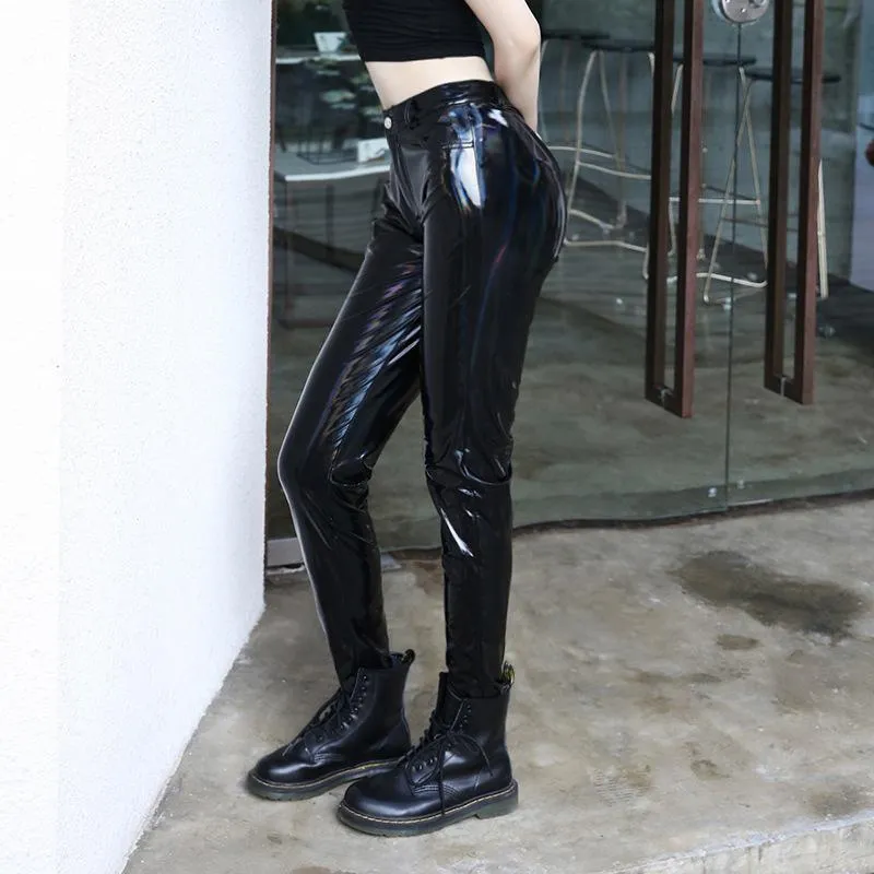 Women's Gothic Skinny PU Leggings