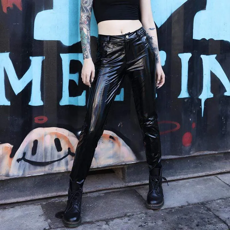 Women's Gothic Skinny PU Leggings