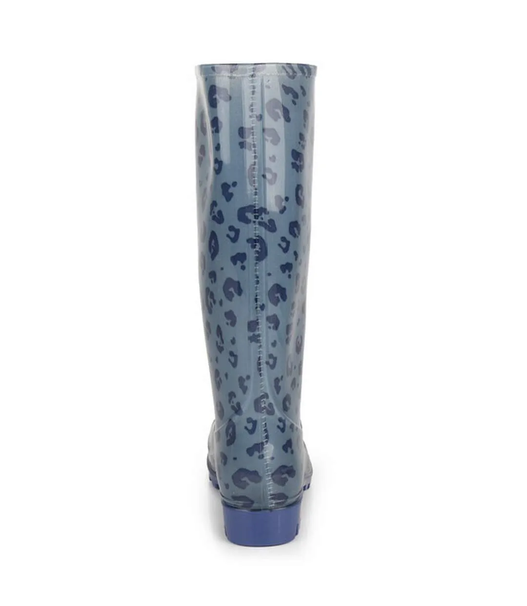 Womens/ladies wenlock animal print wellington boots ice grey/slate blue Regatta