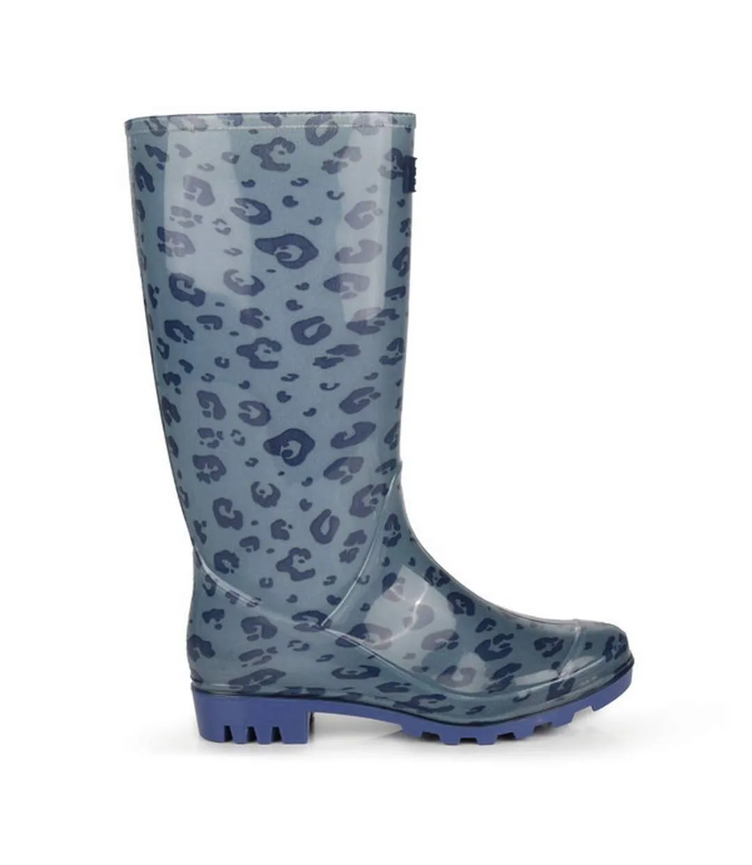 Womens/ladies wenlock animal print wellington boots ice grey/slate blue Regatta