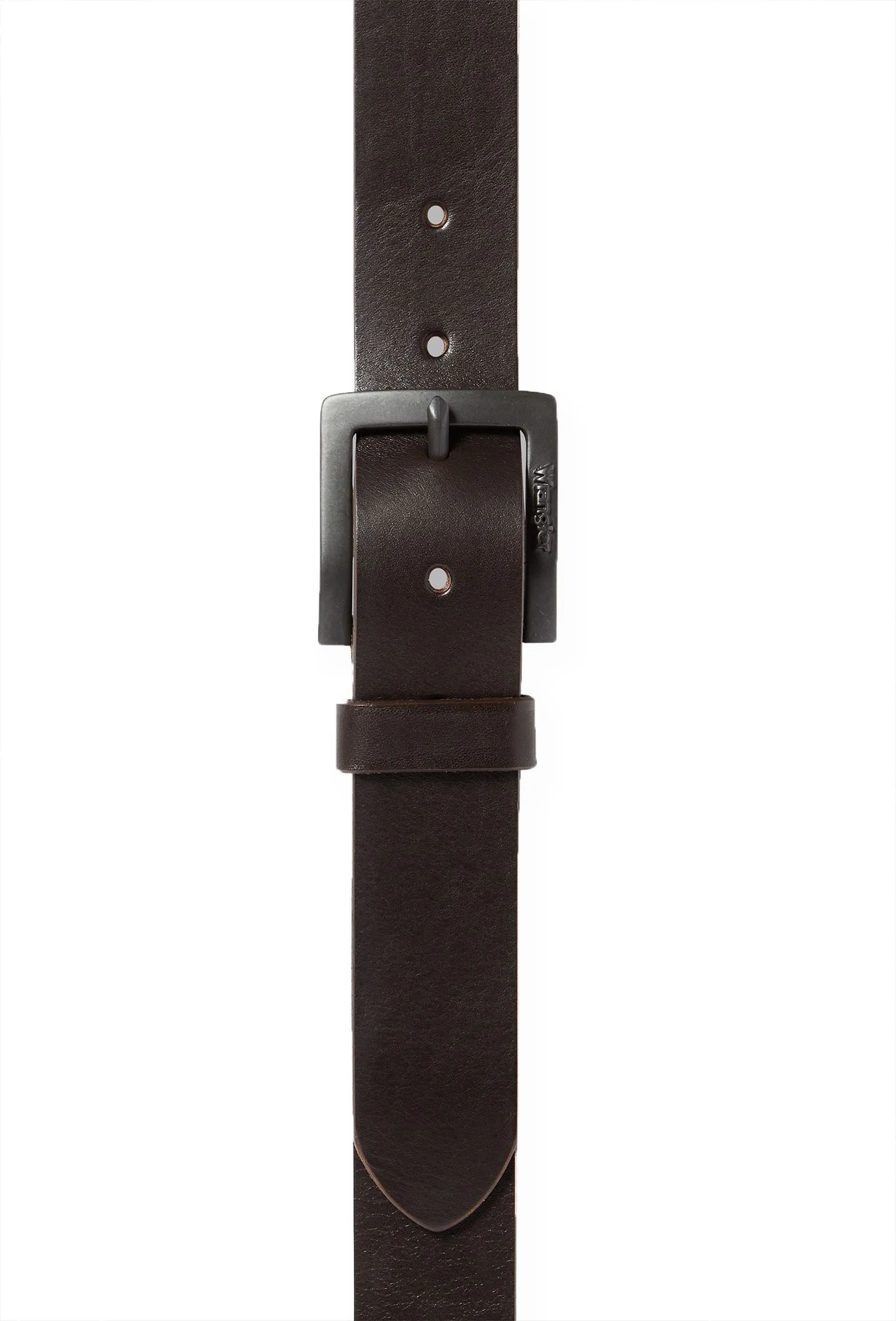 Wrangler Kabel Buckle Leather Metal Loop Belt Brown