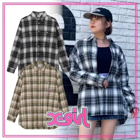 X-girl  |Tartan Other Plaid Patterns Street Style Cotton