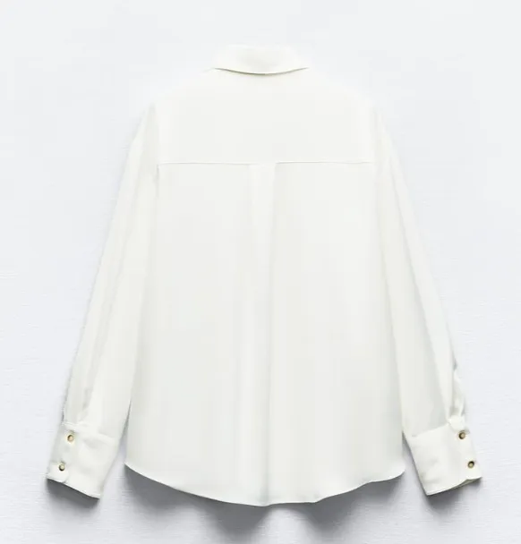 ZARA  |HIDDEN BUTTON SATIN EFFECT SHIRT