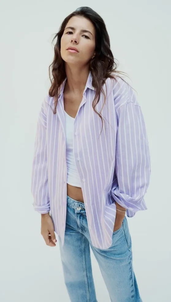 ZARA  |STRIPED OXFORD SHIRT